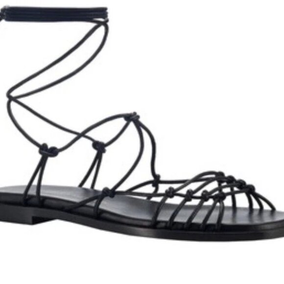 NEW Tamara Mellon Nappa Leather Flat Strappy Lace Up Casual Ankle Sandals  6.5 - Picture 2 of 2